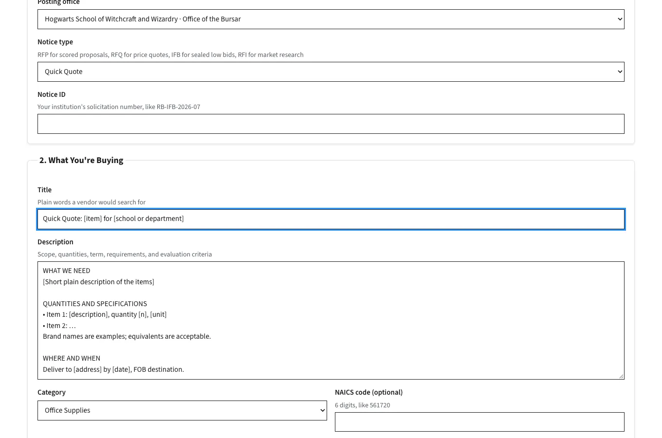 Start from a template: screenshot